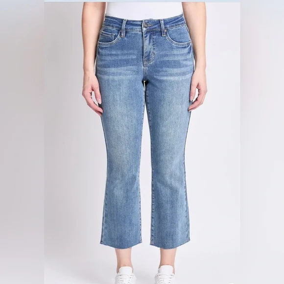 Royalty for Me Premium Stretch Crop Kick Flare Jeans Size 10 Tummy Control - Picture 2 of 7